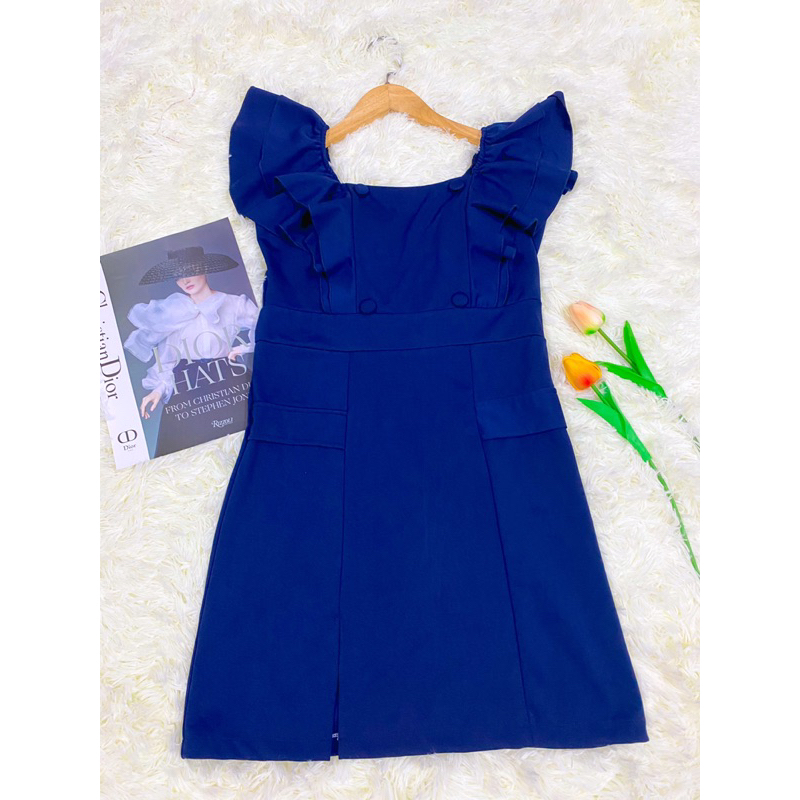 Thanh lý Đầm Thiết Kế Đi Tiệc Phối Nút Size L