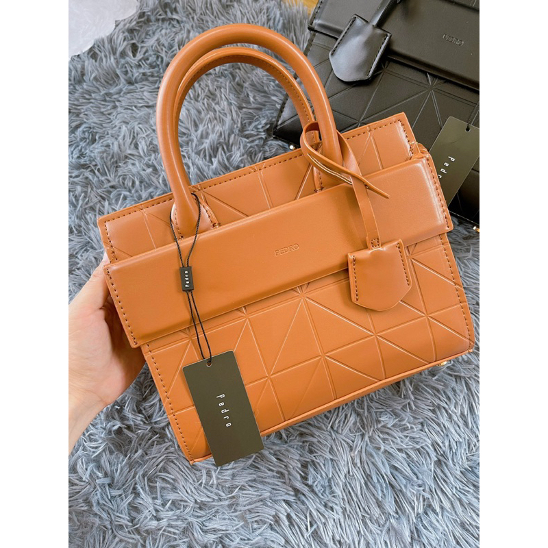 Túi xách nữ Ped r0 quai xách kèm dây đeo chéo sang chảnh