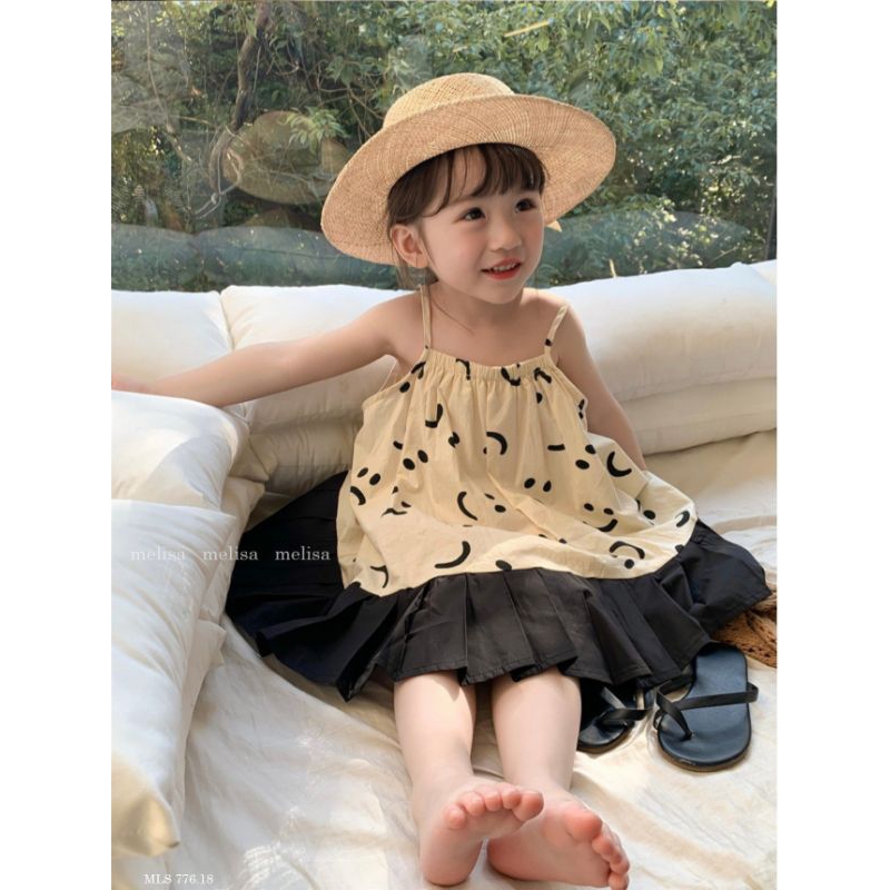 Đầm váy xòe bé gái dễ thương 10 đến 40 kg Haivanco mềm mại dáng babydoll trơn vải lụa cao cấp mùa hè đi học đi chơi đẹp