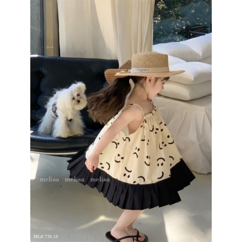 Đầm váy xòe bé gái dễ thương 10 đến 40 kg Haivanco mềm mại dáng babydoll trơn vải lụa cao cấp mùa hè đi học đi chơi đẹp