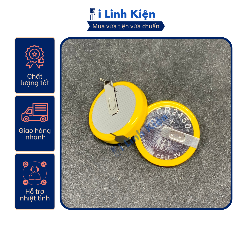 Pin CR2450 hàn mạch chân nằm chất lượng tốt