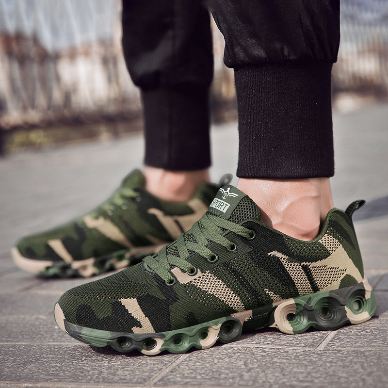 Giày  Phong Cách Lính Màu Rằn Ri  Kiểu Giáng Sport Cực Kì Cá Tính Cho Cả Nam Và Nữ