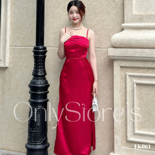 TK061 Đầm lụa 2 dây xéo sang trọng