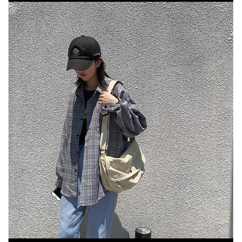 Túi vải đeo chéo nam nữ Túi unisex cao cấp cá tính Túi canvas