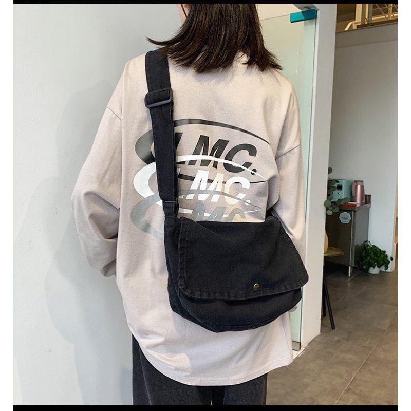 Túi vải đeo chéo nam nữ Túi unisex cao cấp cá tính Túi canvas