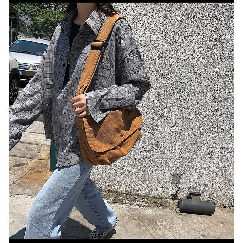 Túi vải đeo chéo nam nữ Túi unisex cao cấp cá tính Túi canvas