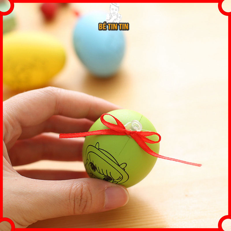 Combo Đồ chơi trứng tô màu hình quả trứng kèm 4 bút màu (Trứng giao ngẫu nhiên)