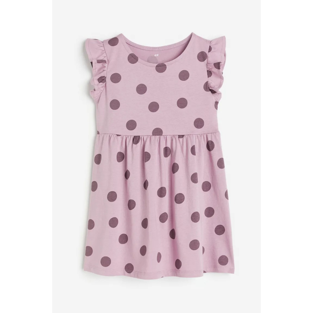 Váy sát nách cánh tiên heart kẻ xanh tím chấm bi HM H&M_hàng chính hãng authentic