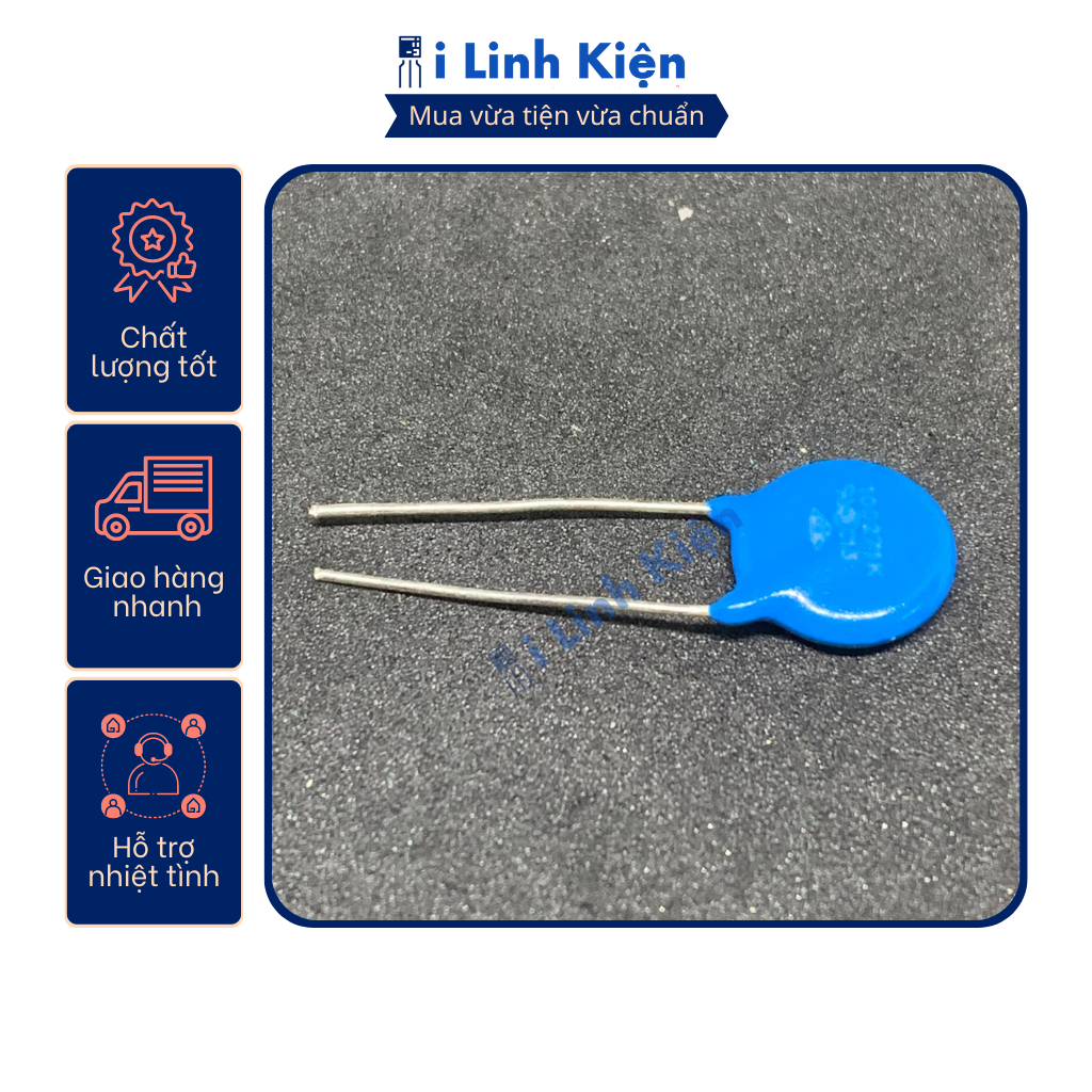 Tụ chống sét Varistor 10D101K/10D151K/10D181K/10D201K/10D241K/10D271K/10D390K/10D391K/10D431K/10D471K/10D621K 10mm