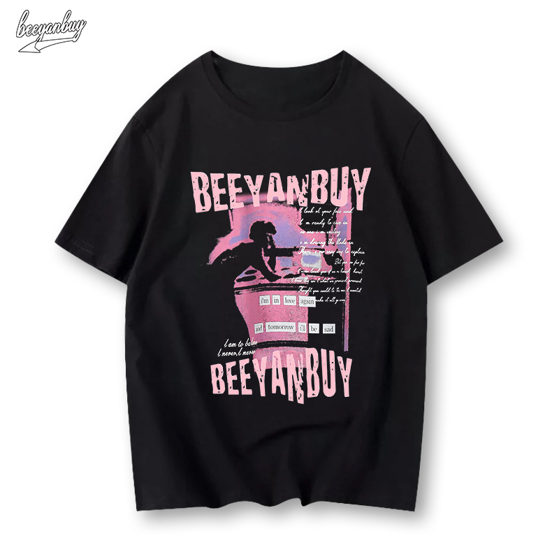 Áo thun phông nam đen BEEYANBUY T-shirt đẹp tay lỡ unisex 100% cotton-A2953