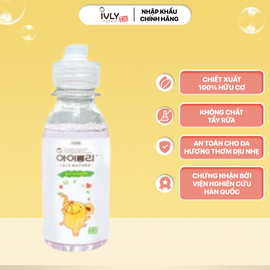Nước Rửa Bình Sữa Và Bát Đĩa Dạng Gel IVLY NATURE Chiết Xuất Từ Thiên Nhiên Nhập Khẩu Hàn Quốc 100ml Mini