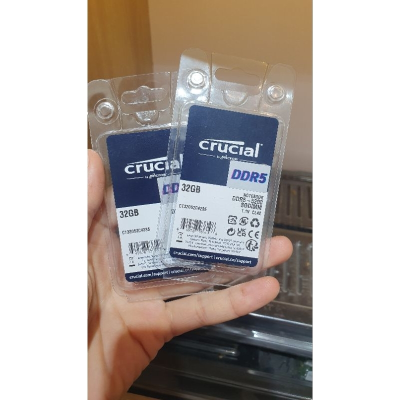 RAM Laptop DDR5 Crucial 32GB Bus 5200Mhz - Bảo hành 36 tháng