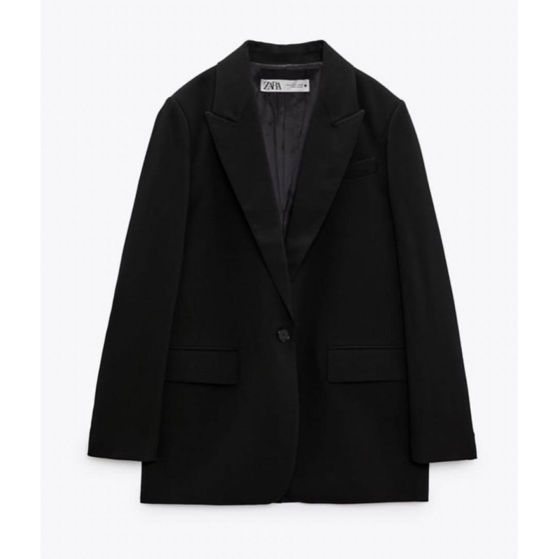 Áo vest đen một cúc dáng không chiết eo ZARA chính hãng