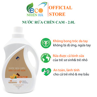 Nước rửa chén hữu cơ ECOCARE 2L tinh dầu cam, nước rửa bát cho bé, an toàn da tay
