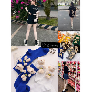 Tất 3 Chiều Đầu Gấu Hoạt Hình Bằng Cotton Nguyên Chất Phong Cách Hàn Quốc Dễ Thương Hàng LOẠI CHUẨN CAO CẤP
