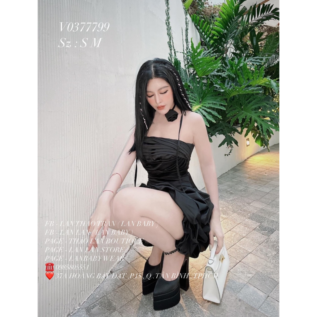 VÁY BỒNG KÈM HOA CỔ