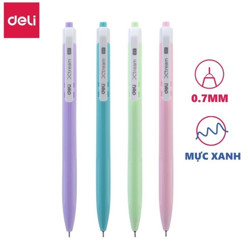 Bút bi Deli xtream ngòi 0,7mm mực xanh-1 cây