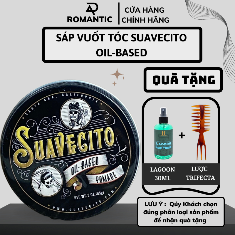 Sáp vuốt tóc nam SUAVECITO OIL -BASED / 85G Pomade Gốc Dầu