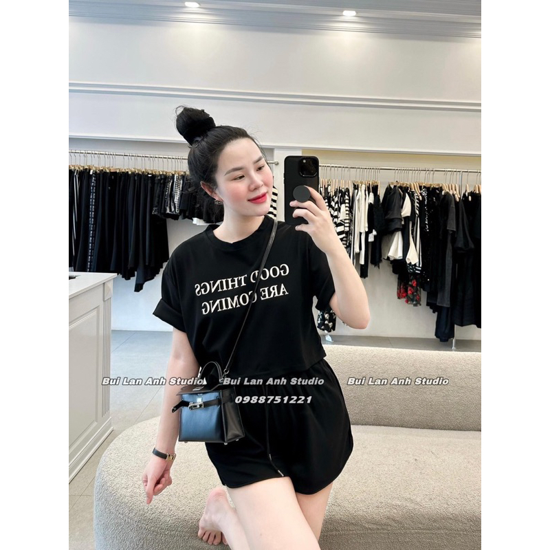 BỘ ĐÙI MÀU ĐEN HỒNG CHỮ GOOOD