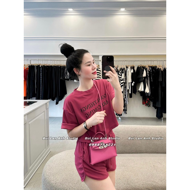 BỘ ĐÙI MÀU ĐEN HỒNG CHỮ GOOOD