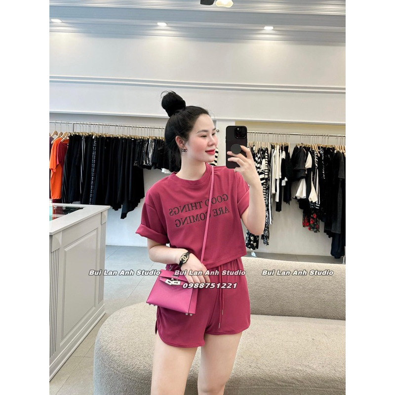 BỘ ĐÙI MÀU ĐEN HỒNG CHỮ GOOOD