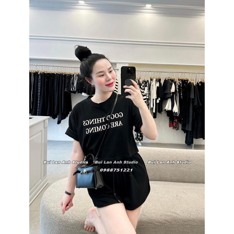 BỘ ĐÙI MÀU ĐEN HỒNG CHỮ GOOOD