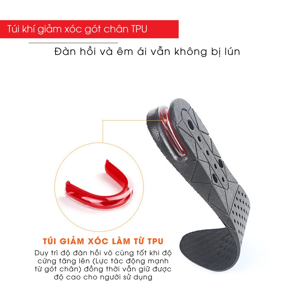 Lót Giày Tăng Chiều Cao SIGOURNEY Cho Nam Giúp Tăng 3cm Không Đau Chân