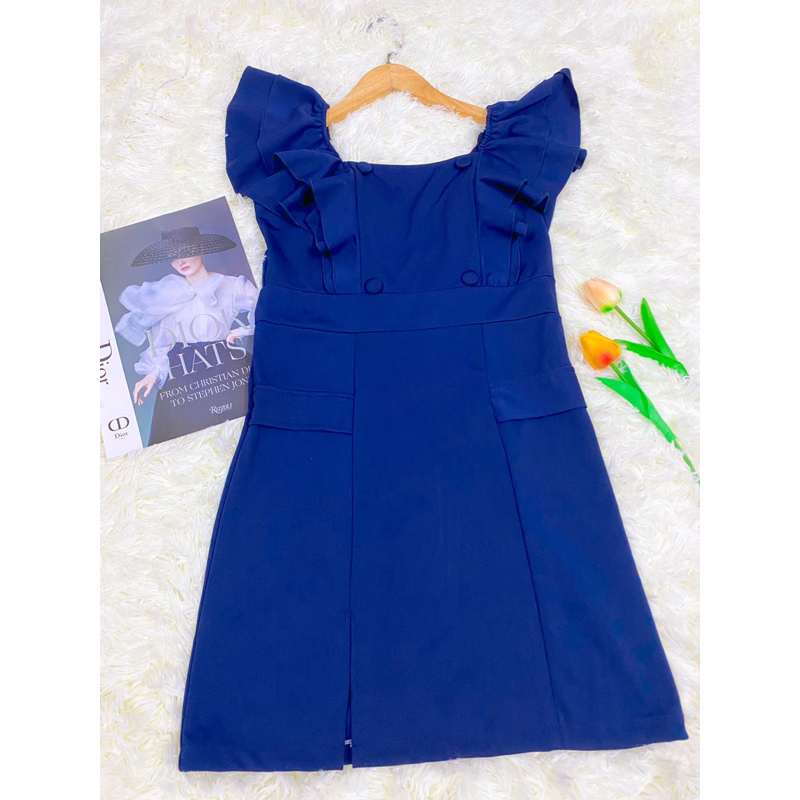 Thanh lý Đầm Thiết Kế Đi Tiệc Phối Nút Size L