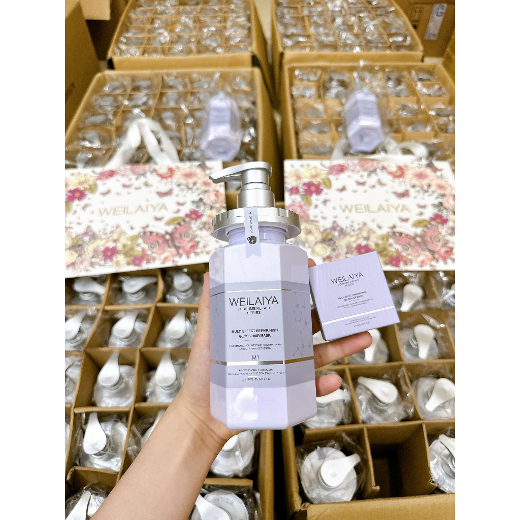 Hấp Tóc Weilaiya Phục Hồi Đa Tầng, Hàn Gắn Liên Kết Tóc Repair High Gloss Hair Mask 450ml