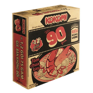 Thùng 30 gói mì kokomi 90 tôm chua cay 90g