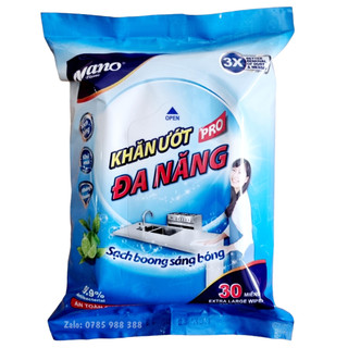 Khăn ướt lau đa năng khử mùi kháng khuẩn nano