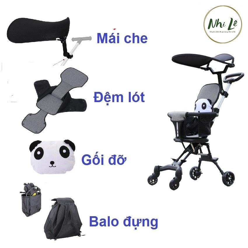 mái che\gối đỡ\balo xe đẩy\túi bỉm\ đệm lót xe đẩy gấp gọn hai chiều