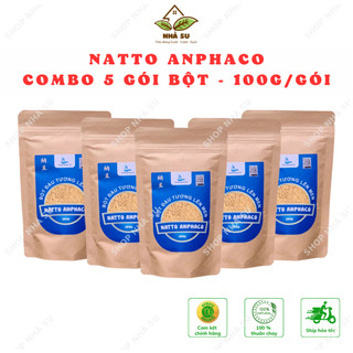 Combo 5 gói bột Natto Anphaco - Đậu tương/ đậu nành/ đậu gà lên men kiểu Nhật Bản, giàu enzim Nattokinase - 500g