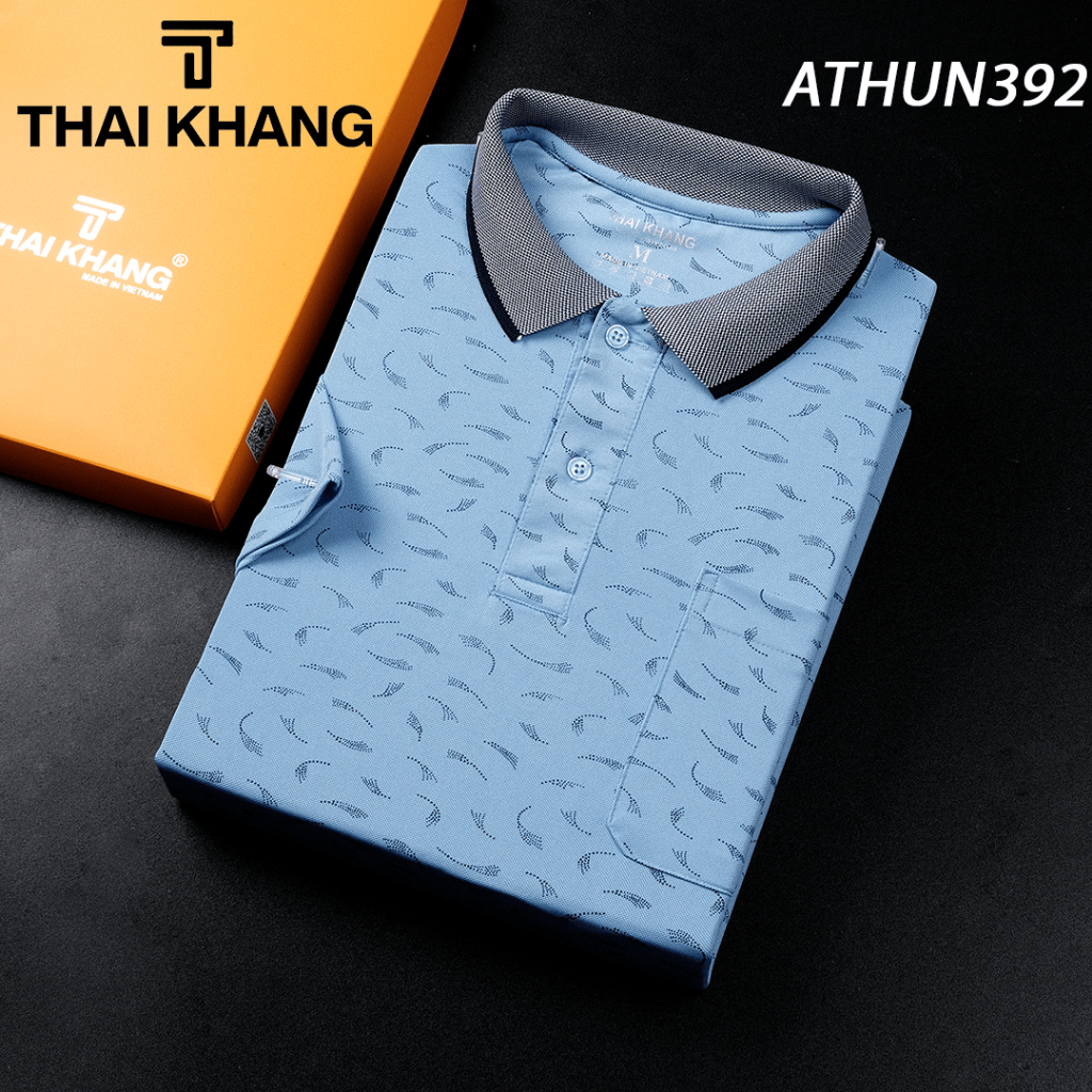 Áo polo trung niên nam Thái Khang loại áo thun nam cho bố vải cá sấu CVC co dãn ATHUN39