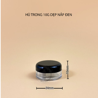 Hũ 10g trong dẹp nắp đen