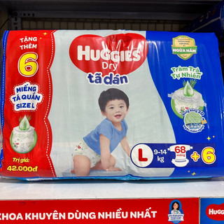 Tã dán Huggies size M76 L68 XL62 XXL56