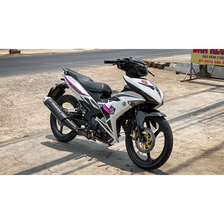 Tem rời exciter 150 mẫu y15zr hồng đen dán cho xe trắng