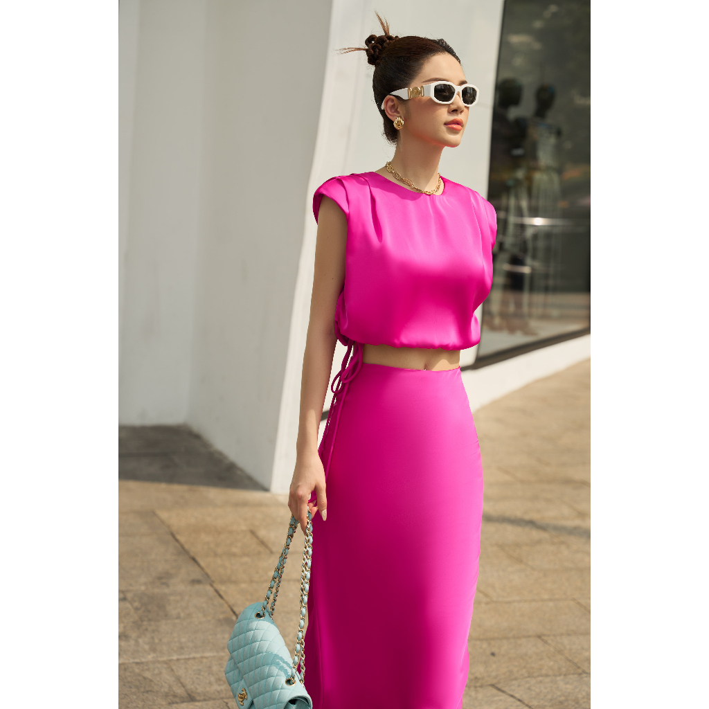 Croptop lụa buộc dây Jemy