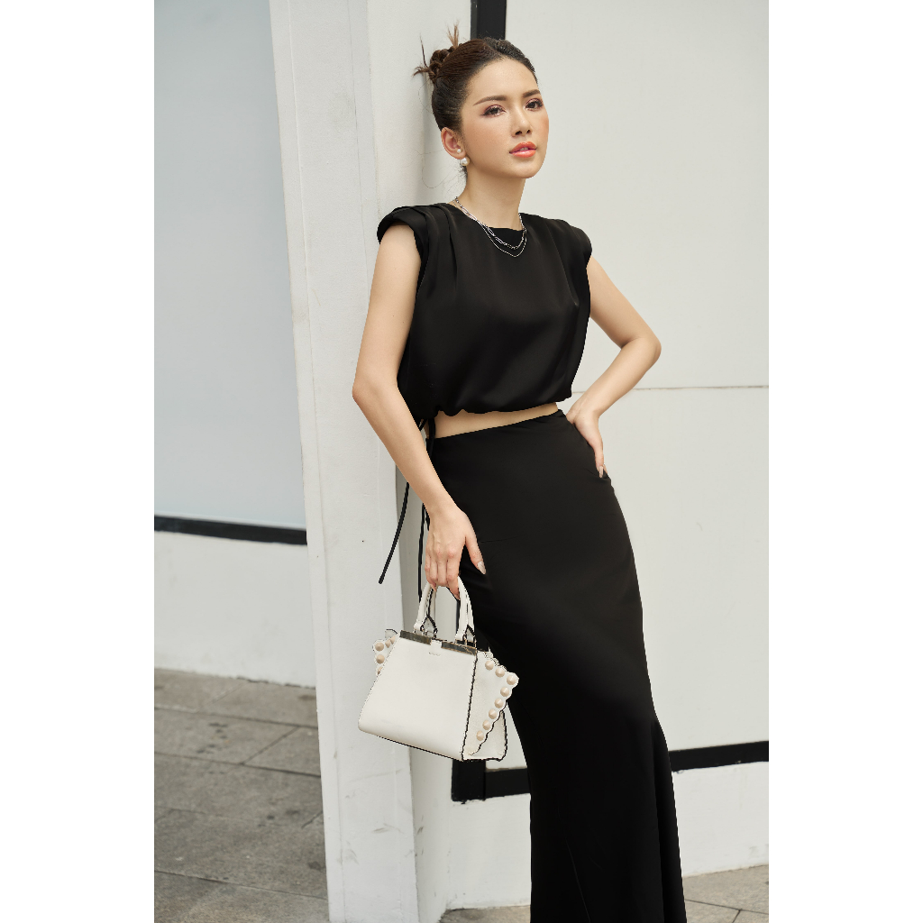 Croptop lụa buộc dây Jemy