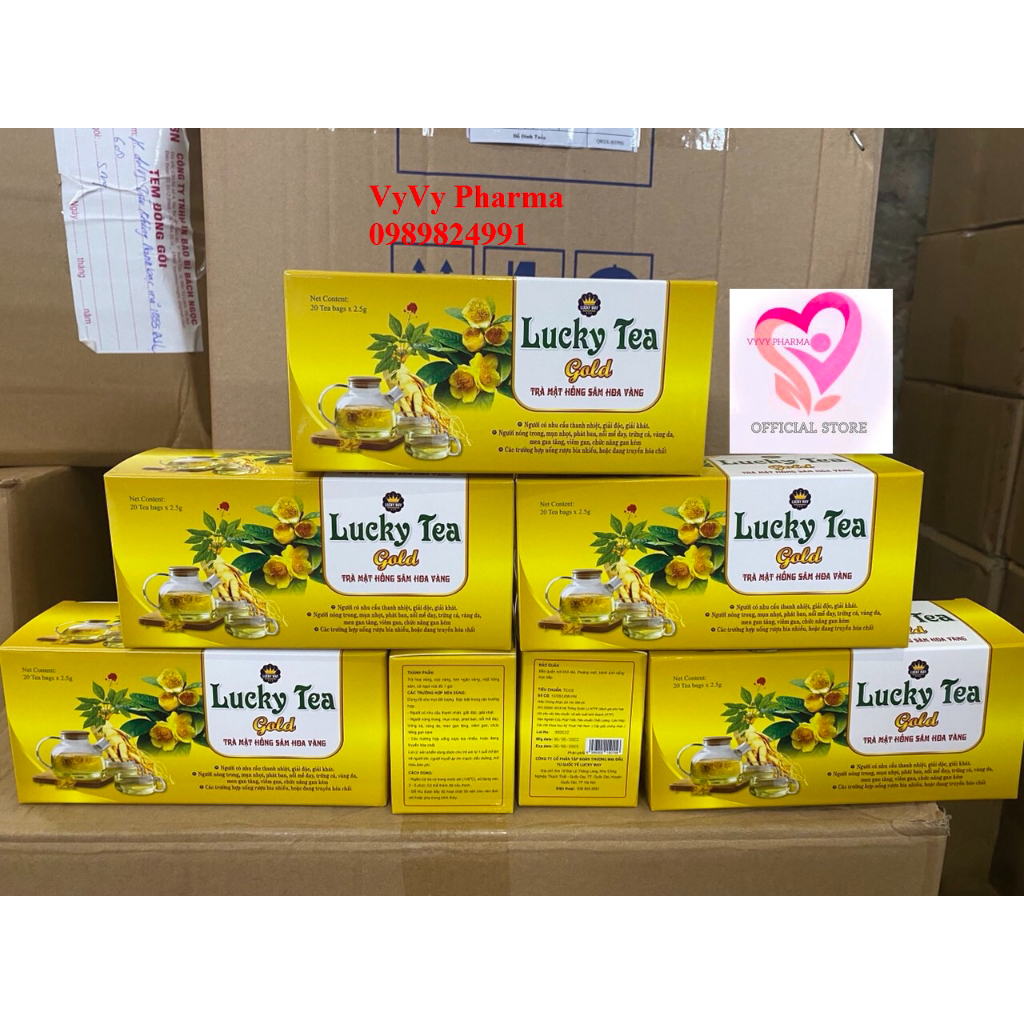 TRÀ MẬT HỒNG SÂM HOA VÀNG - Lucky Tea Gold