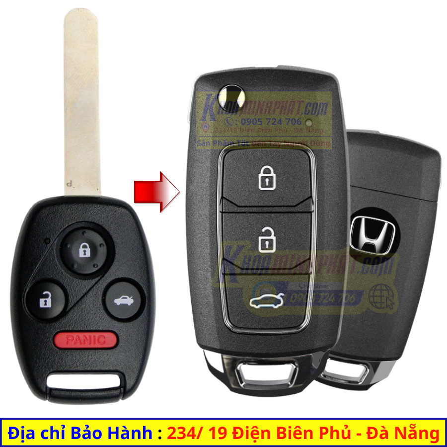 Chìa khoá độ gập xe Honda Accord mẫu V28
