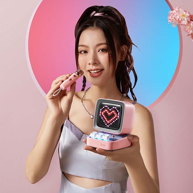 Loa bluetooth DIVOOM DITOO MIC 15w chính hãng. kết hợp micro karaoke và màn hình bàn phím