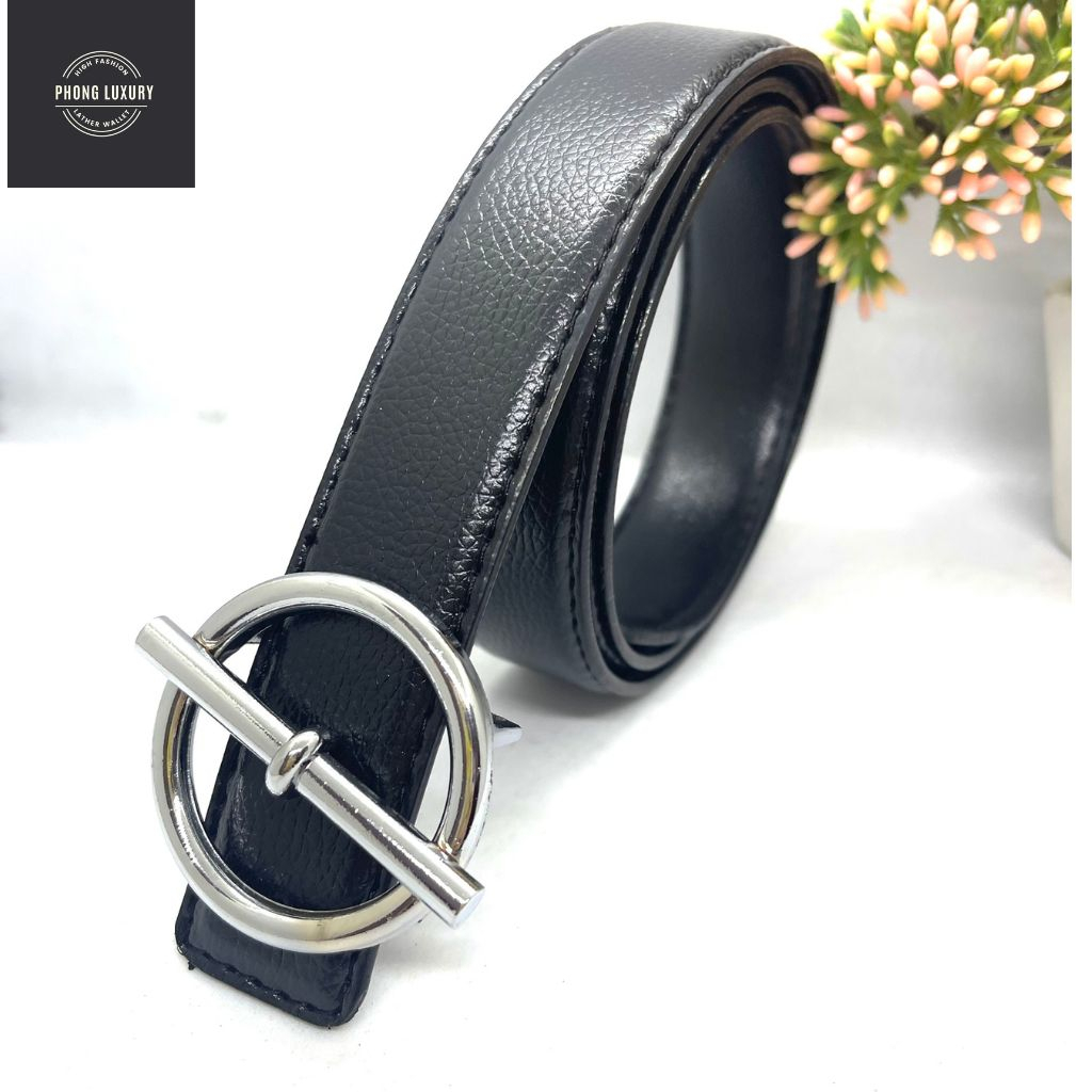 Thắt Lưng Nam - Dây Nịt Nam Mặt Tròn Hình Chữ Q Chất Liệu Da Tổng Hợp PVC Phong Cách Trẻ Trung Năng Động