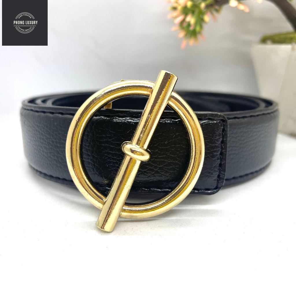 Thắt Lưng Nam - Dây Nịt Nam Mặt Tròn Hình Chữ Q Chất Liệu Da Tổng Hợp PVC Phong Cách Trẻ Trung Năng Động
