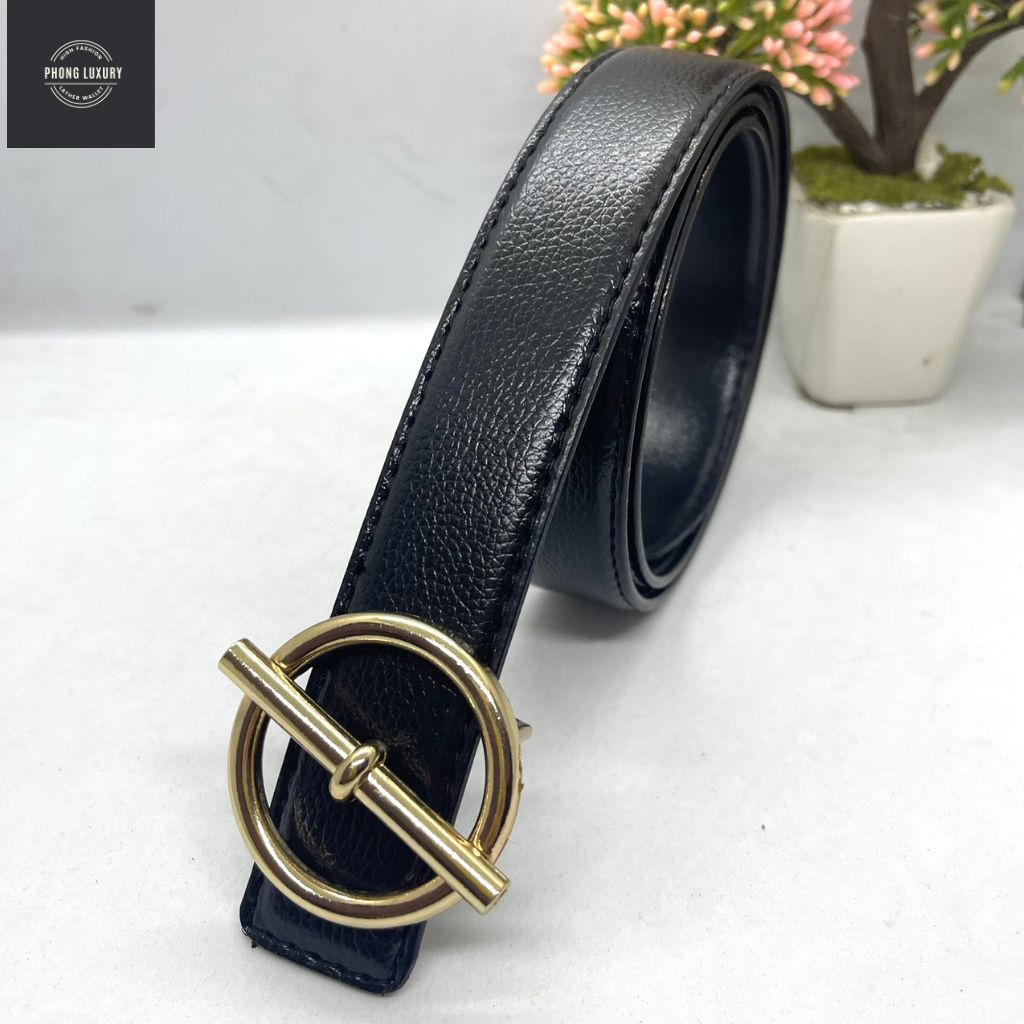 Thắt Lưng Nam - Dây Nịt Nam Mặt Tròn Hình Chữ Q Chất Liệu Da Tổng Hợp PVC Phong Cách Trẻ Trung Năng Động