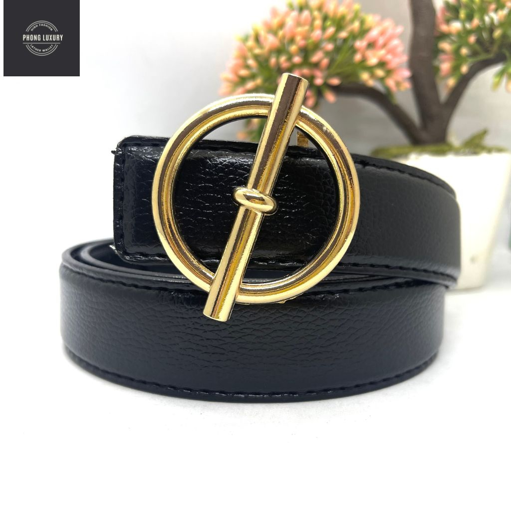 Thắt Lưng Nam - Dây Nịt Nam Mặt Tròn Hình Chữ Q Chất Liệu Da Tổng Hợp PVC Phong Cách Trẻ Trung Năng Động