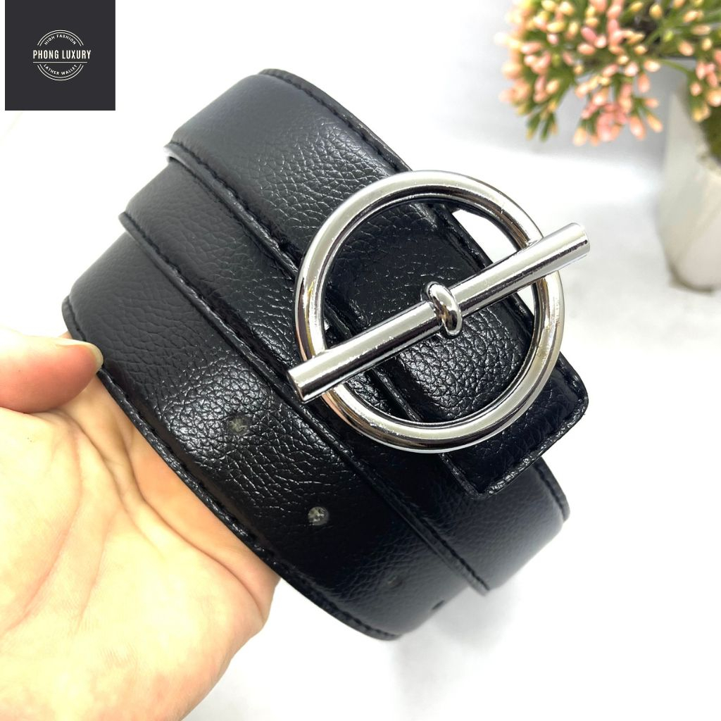 Thắt Lưng Nam - Dây Nịt Nam Mặt Tròn Hình Chữ Q Chất Liệu Da Tổng Hợp PVC Phong Cách Trẻ Trung Năng Động