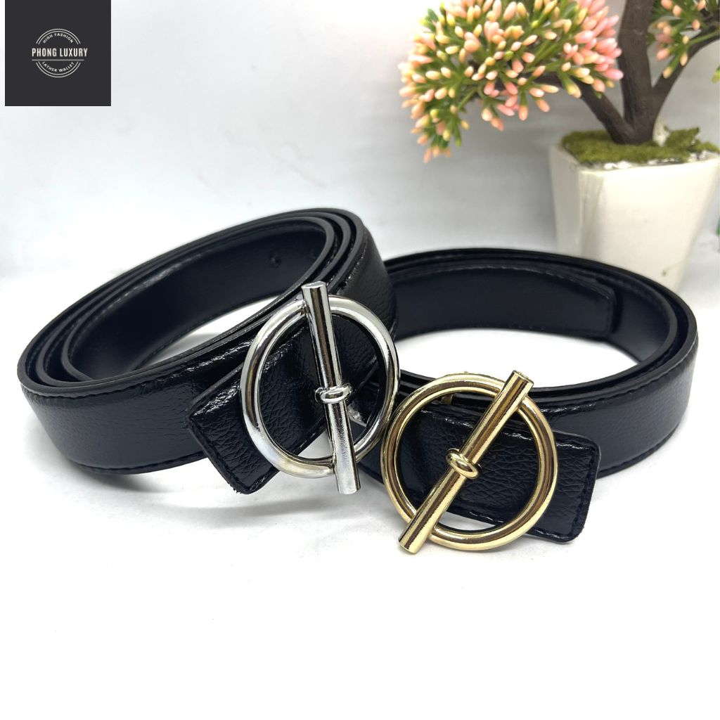 Thắt Lưng Nam - Dây Nịt Nam Mặt Tròn Hình Chữ Q Chất Liệu Da Tổng Hợp PVC Phong Cách Trẻ Trung Năng Động