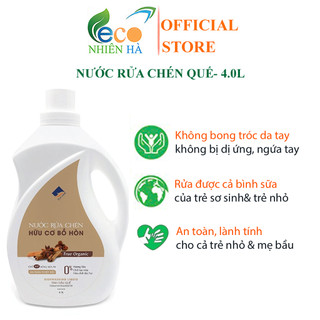 Nước rửa chén hữu cơ ECOCARE 4L tinh dầu quế, nước rửa bát cho bé, an toàn da tay
