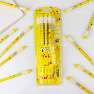 Hộp 12 cây bút chì Pikachu Pokemon tặng kèm chuốt dễ thương cute TooYoo BK00375